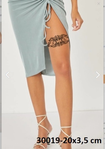 Airbrush Tattoo Jartiyer Büyük Bacak Yapışkanlı Stencil Süsleme Ve Boyama Kalıbı