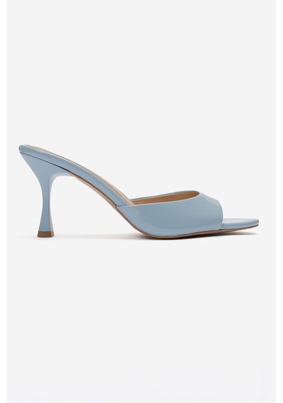Luvishoes Tıera Bebe Mavi Rugan Kadın İnce Topuklu Terlik