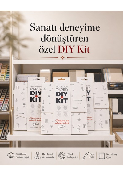 Aishaart Dıy Kit 4 Desenli Suluboya Sanat Seti