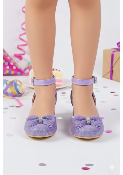 Nese Shoes Kız Çocuk Fiyonklu Prenses Topuklu Ayakkabı Mormor