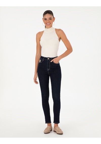 Pierre Cardin Kadın Koyu İndigo Jean Pantolon 50291382-vr089 İndigo