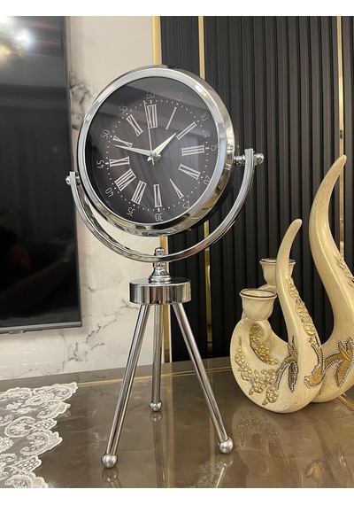 Modern Metal Ayaklı Dekoratif Masa Saati Çok Renkli