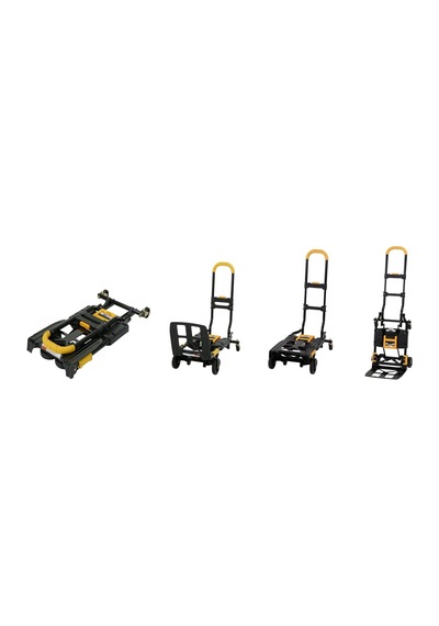 Tr 12225ygb1e 2'si 1 Arada Katlanır El Arabası, 300 Lb. Kapasite, Uzatılabilir Saplı Çok Pozisyonlu, Sarı