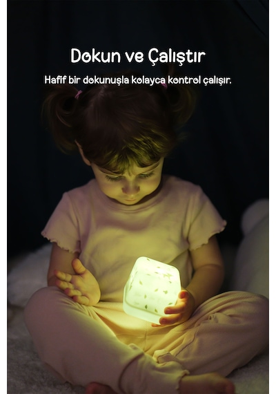 Cloud-b Forest Şarj Edilebilir Sensörlü Gece Lambası 7x7cm Beyaz - Sarı