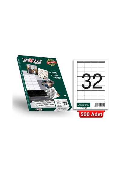 Herboy Hb-1032 52,5 X 35 Mm A4 Laser Etiket 500 Adet