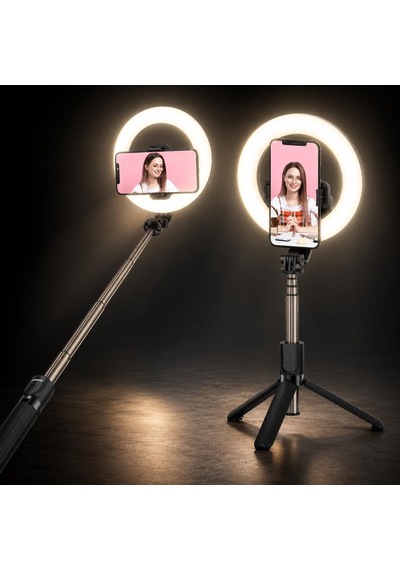 Ayrex 10 İnç Ring Light 2 Metre Tripod Bluetooth 5.2 Kumandalı Np-l14