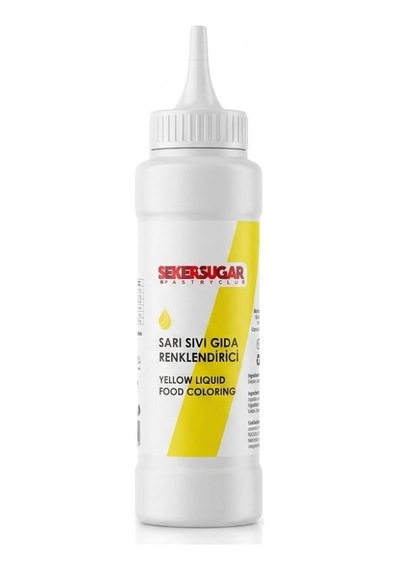 Şeker & Sugar Sarı Sıvı Gıda Boyası Renklendirici 250 Ml