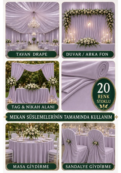 Süsleme Kumaşı 10 Metre Düğün, Davet, Organizasyon Ve Parti Süslemeleri İçin Dekoratif Kumaş Lavanta Lavanta Süsleme Kumaşı 10 Metre Düğün, Davet, Organizasyon Ve Parti Süslemeleri İçin Dekoratif Kumaş Lavanta Lavanta