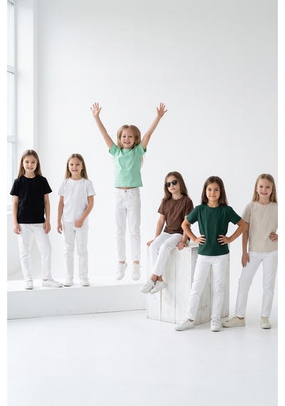 Kiagu Kız Erkek Çocuk Basic Tişört 6'lı Set Pamuklu Kısa Kollu Çocuk Tişört 2-13 Yaş T-shirt Çocuk Unisex 6'lı Kısa Kol Basic Tişört Seti 2-13 Yaş Pamuklu Penye 6'lı Set3 - 901092358 6'lı Set3