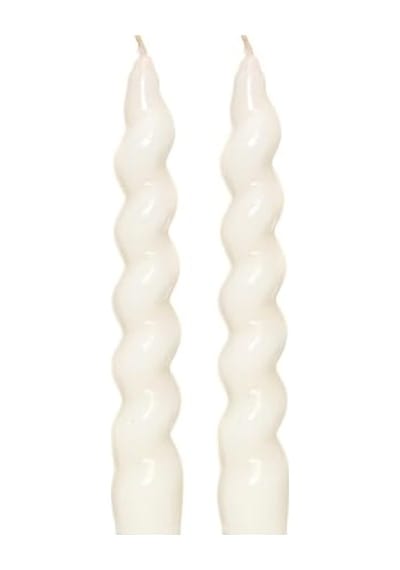 Yılbaşı 2'li Twirl Glow Beyaz Şamdan Mum Seti 18 Cm Genel