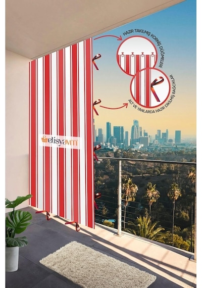 Nivemeshome Balkon Perdesi Branda Güneşlik 6 Renk Seçeneği, 250 X 215 Tybo6af2ıp3ıwsd703 Çok Renkli