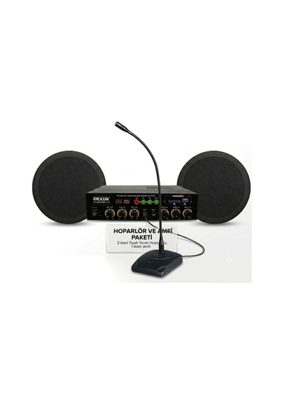 Cafe Ve Ofisler İçin Hazır Ses Paketi: 2'li Tavan Hoparlör Mikrofon Ve Bluetooth Amfi Seti