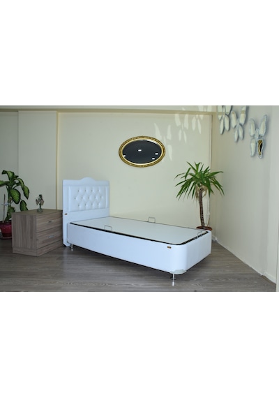 Baza Tay Tüy Beyaz Sunideri Silinir Kumaş Model Metal Çelik Fırın Boya İskelet 90*190 cm El Yapım