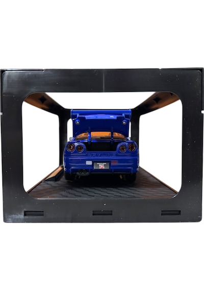 1:24 Metal Model Koleksiyon Araba Nissan Skyline Gt-r R34 Mavi Nısmo 19 Cm Döner Ön Tekerler