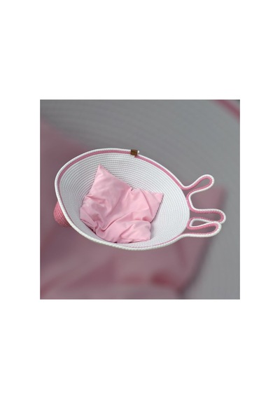 Pembe-beyaz Minderli Kedi Yatağı - 659892803
