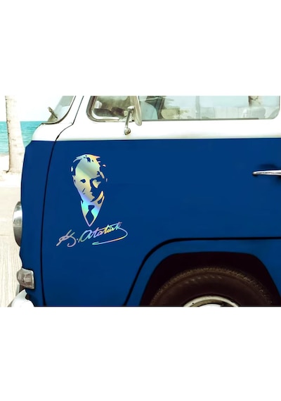 Hologramlı Janjanlı Atatürk Ve İmza Sticker - Araba Oto Motosiklet Sticker 02527 25x19 Cm