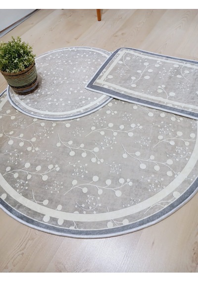 Pamuk Dokuma Taban Yuvarlak Banyo Halısı 100x100-60x60-40x60 Cm