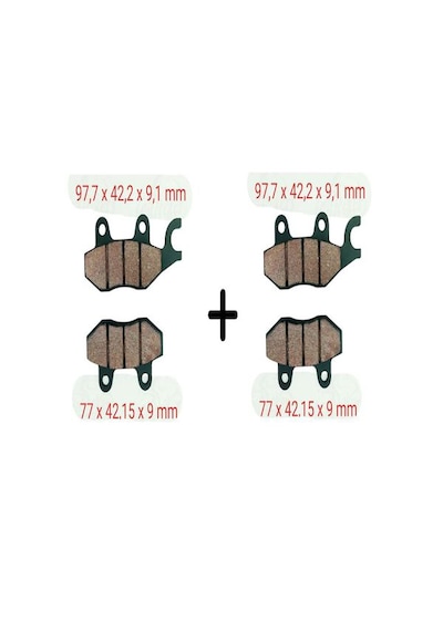 250mct - Mc Mc-x Buffalo Uyumlu Ön Fren Disk Balatası 9 Mm 2 Set 2 Set