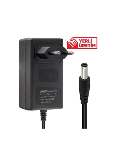 Weko 12 Volt - 1.5 Amper 5.5 2.5 Uçlu Yerli Üretim Plastik Kasa Priz Tipi Adaptör Diğer