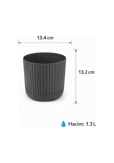 Omnipazar Krs-261 Zeraf Dekoratif Tabaklı Saksı Takımı 1.3 Litre No:1 Yeşil