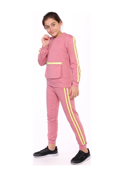 Toontoy Kids Toontoy Kız Çocuk Garni Detaylı Eşofman Takım Gül Kurusu