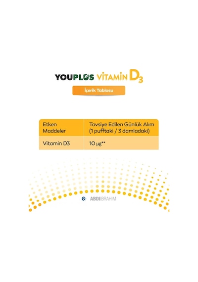 Youplus Vitamin D3 400ıu Oral Sprey 20 Ml 2 Adet