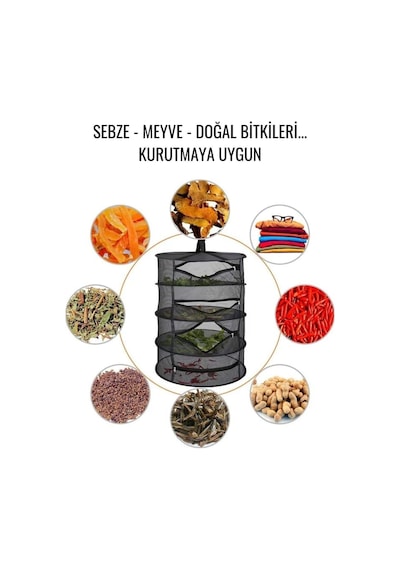Tr 4 Bölmeli Sebze Meyve Bitki Kurutma Filesi, Çok Amaçlı Asılabilir Sepet Kurutma Organizeri Diğer