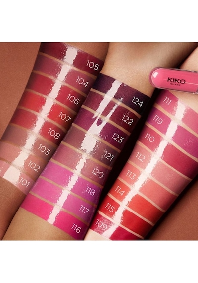 Kiko Ruj - Unlımıted Double Touch - 106 Satin Ruby Red - Uzun Süre Kalıcı Parlak / Mat Likit Lipstick 000