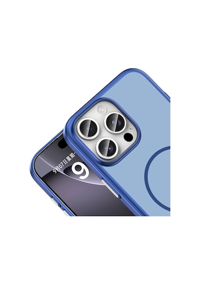 İphone 16 Pro Max Kılıf M-safe Şarj Özellikli Zore Lora Pc Kapak - Lacivert