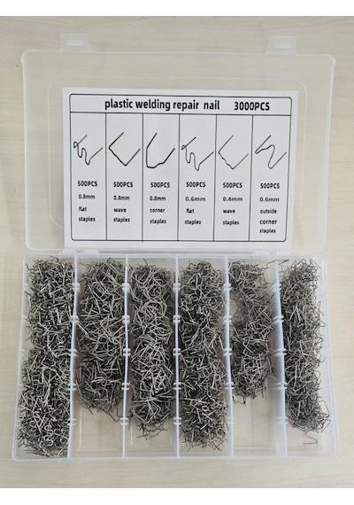 Plastik Zımba Tamir Teli 3000 Adet 6 Çeşit 500 Parça