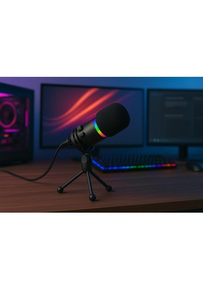 Rgb Profesyonel Stüdyo Mikrofon Kayıt Usb/xlr Çift Modlu Podcast Dinamik Mikrofon Masaüstü Canlı Yayın Mikrofonu
