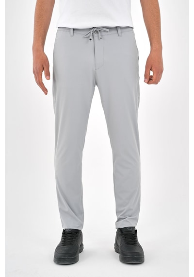 Genie Man Yan Cep Beli Lastikli İnce Gri Jogger Pantolon Gri