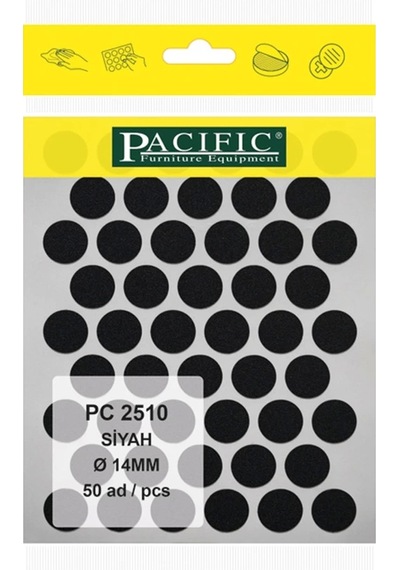 Siyah Yapışkanlı Tapa-14mm