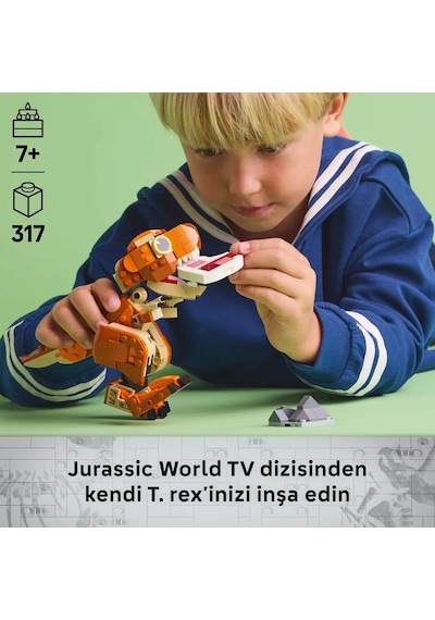 LEGO® Jurassic World Küçük Eatie: T. rex 76967 - 7 Yaş ve Üzeri Çocuklar için Dinozor İçeren Yaratıcı Oyuncak Yapım Seti (317 Parça)