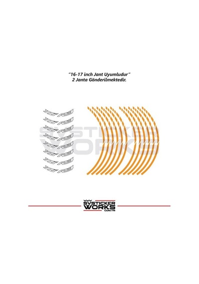 Yamaha Yzf-r3 Yazılı Jant Sticker Dış Ve İç Set Sticker Jant Şeridi Turuncu 30707387