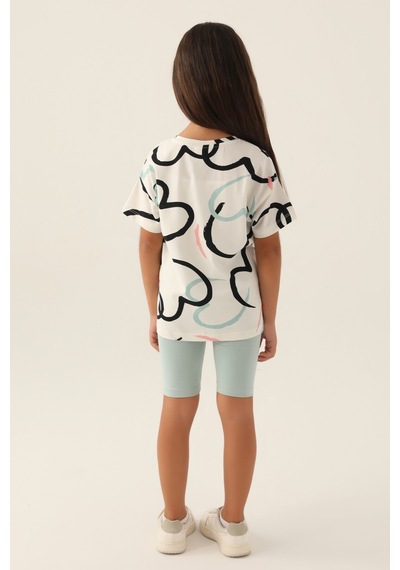Rolypoly Heart Krem Kız Çocuk Bermuda Takım 5274-42976 Krem
