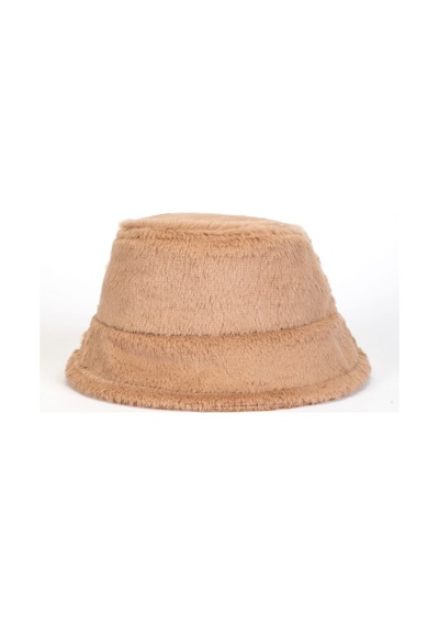 Teknotrust Peluş Bucket Kova Moda Kadın Kışlık Şapka - Vizon Kahverengi