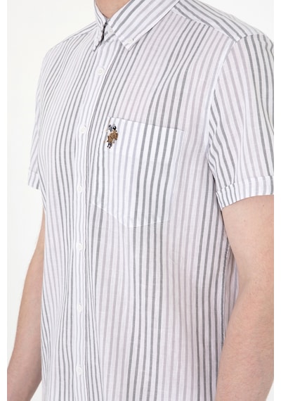 U.s. Polo Assn. Erkek Açık Gri Gömlek Kısa Kollu 50299919-vr001 Acık Grı Açık Gri