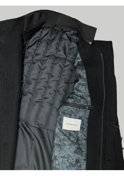 Hermose Couture Onyx Siyah Hakim Yaka Kaban