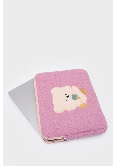 Mussen Teddy Bear Laptop Kılıfı 13" & 14" İnç Uyumlu Pembe
