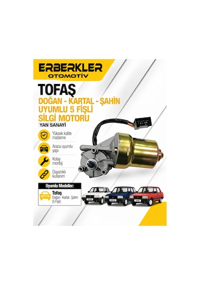 Tofaş Doğan, Kartal, Şahin Uyumlu 5 Fişli Silgi Motoru Yan Sanayi - Erb469
