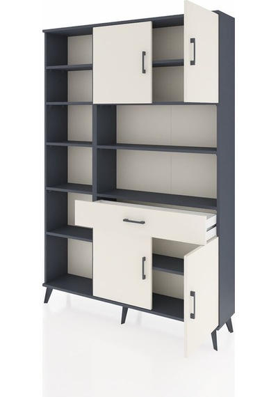 Arges Dolap 10 Raflı Tek Çekmeceli 4 Kapaklı 132x30x195 Antrasit-aytaşı/aytaşı Aytası/aytası Arges Dolap 10 Raflı Tek Çekmeceli 4 Kapaklı 132x30x195 Antrasit-aytaşı/aytaşı Aytası/aytası