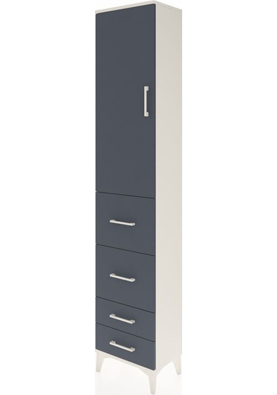 Arges Dolap 2 Raflı 4 Çekmeceli Tek Askılı 44x30x221 Aytaşı-antrasit Aytası