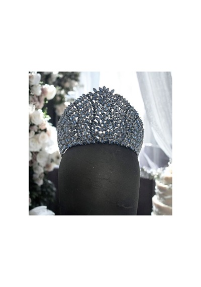 Kristal Taşlı Gelin,kına,nişan,söz,after,bride,party Taç 2 Lacivert - 707821394 Lacivert