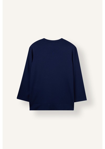 Defacto Regular Fit Bisiklet Yaka Önü Dikiş Detaylı Uzun Kollu Tunik Basic Sweatshirt I4194ax26aunv31 Lacivert-nv31