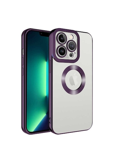 Apple Uyumlu iPhone 11 Pro Max Kılıf Kamera Korumalı Logo Gösteren Zore Omega Kapak Derin Mor