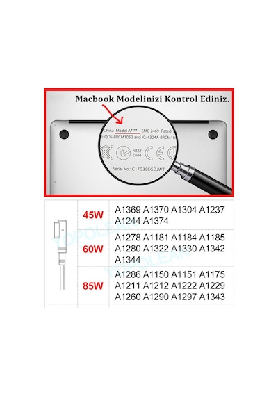 Apple Uyumlu MacBook air ile L tipi mıknatıslı adaptör tamir kablosu