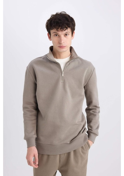 DeFacto Comfort Regular Fit Rahat Kalıp Fermuarlı Dik Yaka Basic Düz Sweatshirt X7405AZ25SPKH510 DeFacto Comfort Regular Fit Rahat Kalıp Fermuarlı Dik Yaka Basic Düz Sweatshirt X7405AZ25SPKH510