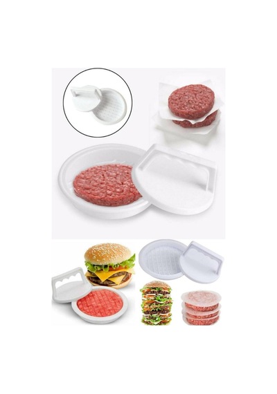 Mucit Home Hamburger Köfte Yapma Pres Aparatı Plastik Burger Köfte Kalıbı Beyaz