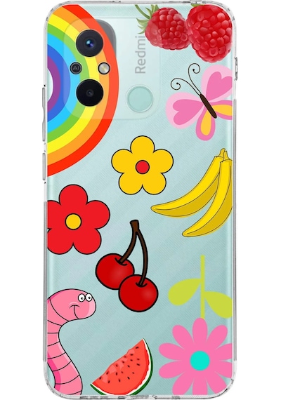 Xiaomi Redmi 12c İle Uyumlu Water Color 5 Kamera Korumalı Şeffaf Kılıf Şeffaf